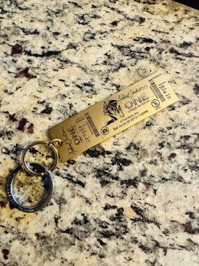 ✨ Michael Jackson Cirque du Soleil Gold Ticket Keychain Collectible